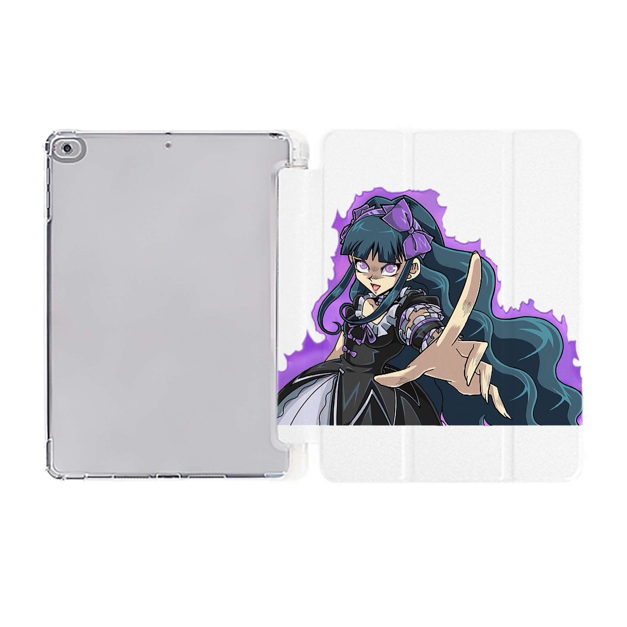 （画像用） 遊☆戯☆王 Yu-Gi-Oh! IPad ケース ペン収納付き 三つ折りスタンド PUレザー×シリコン 対応機種9.5/10.5/10.9インチ